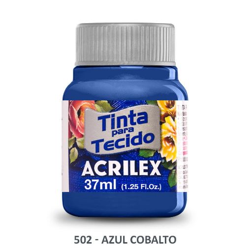 Imagen de Pintura para tela de algodon con terminacion mate "ACRILEX" de 37ml. color 502 azul cobalto