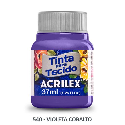 Imagen de Pintura para tela de algodon con terminacion mate "ACRILEX" de 37cc. color 540 violeta cobalto