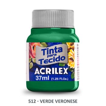 Imagen de Pintura para tela de algodon con terminacion mate "ACRILEX" de 37cc. color 512 verde veronese