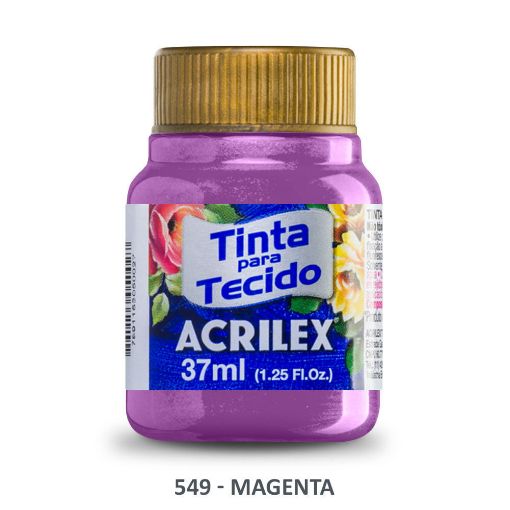 Imagen de Pintura para tela de algodon con terminacion mate "ACRILEX" de 37cc. color 549 magenta