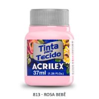 Pintura para tela de algodon con terminacion mate "ACRILEX" de 37cc. color 813 rosa bebe 