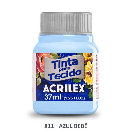 Imagen de Pintura para tela de algodon con terminacion mate "ACRILEX" de 37ml. color 811 azul bebe