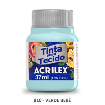 Imagen de Pintura para tela de algodon con terminacion mate "ACRILEX" de 37cc. color 810 verde bebe