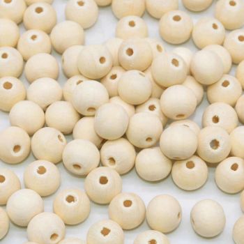Imagen de Cuentas de madera natural redondas con agujero de 20mms x25grs=11 unidades aprox