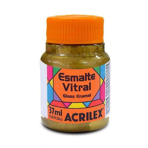 Imagen de Esmalte vitral para vidrio y ceramica "ACRILEX" *37ml. color metalizado Oro 532