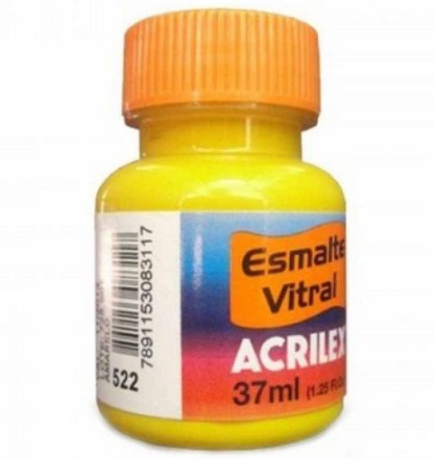 Imagen de Esmalte vitral para vidrio y ceramica "ACRILEX" *37ml. color Amarillo 522
