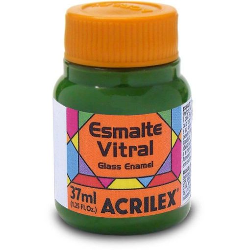 Imagen de Esmalte vitral para vidrio y ceramica "ACRILEX" *37ml. color Verde 524