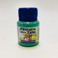 Pintura para tela Comun, Metalica y Fluor Fluorescente AD *40ml. - Verde glitter 334 ARTISTICA DIBU 