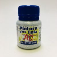 Pintura para tela Comun, Metalica y Fluor Fluorescente AD *40ml. - Plata glitter 326 ARTISTICA DIBU 