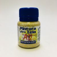 Pintura para tela Comun, Metalica y Fluor Fluorescente AD *40ml. - Oro glitter 310 ARTISTICA DIBU 