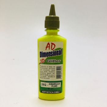 Imagen de Pintura dimensional 3D "AD" *40ml. color glitter 292 Amarillo fluo