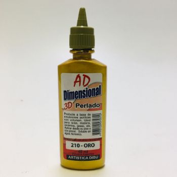 Imagen de Pintura dimensional 3D "AD" *40ml. color perlado 210 Oro