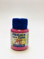 Pintura para tela Comun, Metalica y Fluor Fluorescente AD *40ml. - Rojo glitter 337 ARTISTICA DIBU 