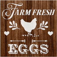 Stencil marca de 14x14 cms. cod.STA-142 Eggs Farm Fresh LITOARTE 