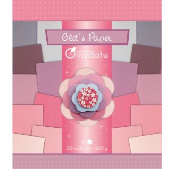 Imagen de Glitz Paper  20*20cms 18 hojas 200grs. combinacion cremas y rosados