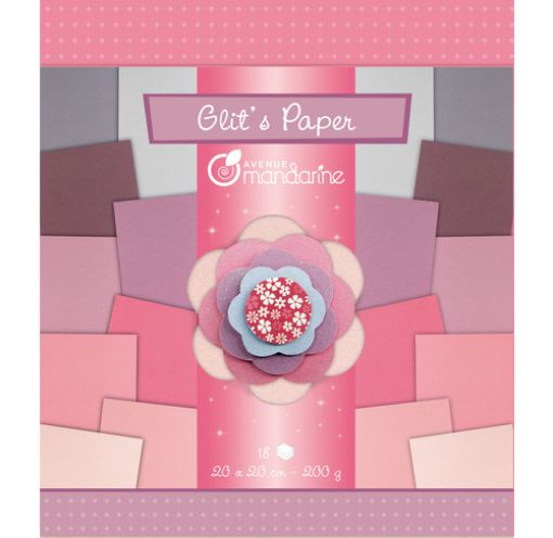 Imagen de Glitz Paper  20*20cms 18 hojas 200grs. combinacion cremas y rosados