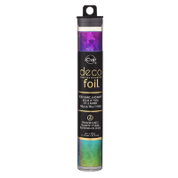 Deco Foil Transfer tubo con 5 hojas de 15.2*30.5cms. Color Rainbow Shattered Arcoiris Vidrio ICRAFT 