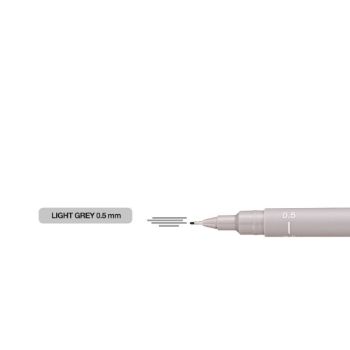 Imagen de Marcador estilografo para dibujo fineliner permanente con punta graduada color Gris claro 0.5mm. UNI PIN