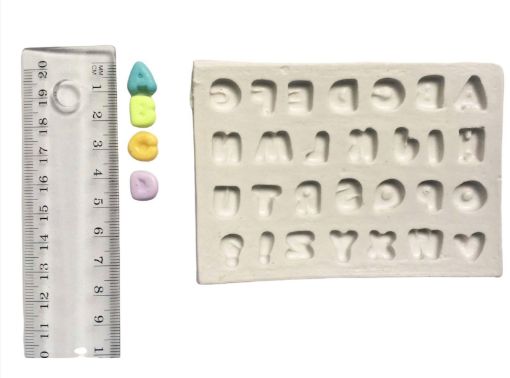 Imagen de Molde de silicona no.004 modelo abecedario chico 28 letras de 1.2cms. aprox.