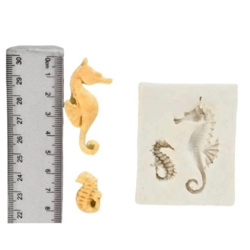 Imagen de Molde de silicona no.028 modelo caballitos de mar x2 de 2 y 4.5cms.
