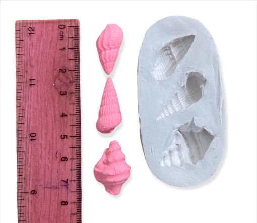Imagen de Molde de silicona no.036 modelo caracoles mini x3 formas de 2.5cms. aprox.