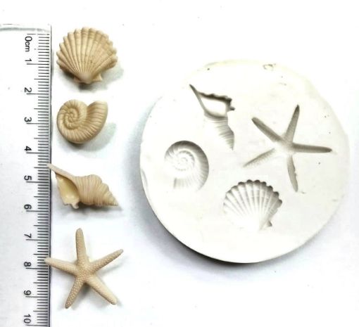 Imagen de Molde de silicona no.037 modelo animales mar mini x4 formas de 2 a 3cms. aprox.
