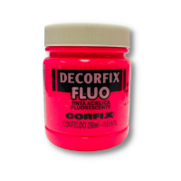 Acrilico Decorfix Fluo tinta acrilica fluorescente *250ml. color 1012 Rosado CORFIX