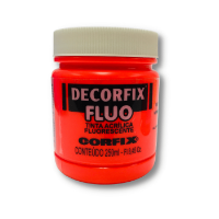 Acrilico Decorfix Fluo tinta acrilica fluorescente *250ml. color 1013 Vermelho Rojo CORFIX