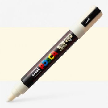 Imagen de Marcador de tinta pigmentada a base de agua trazo medio 1.8 a 2.5mm. pc-5M color Marfil   UNI POSCA 