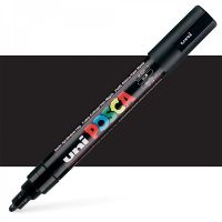 Marcador de tinta pigmentada a base de agua UNI POSCA trazo medio 1.8 a 2.5mm. pc-5M color NEGRO 46 UNI POSCA 
