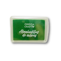 Almohadillas de colores para sellos "OMEGA" de 7.5 x 5.3 x 1.7cms almohadilla color Verde