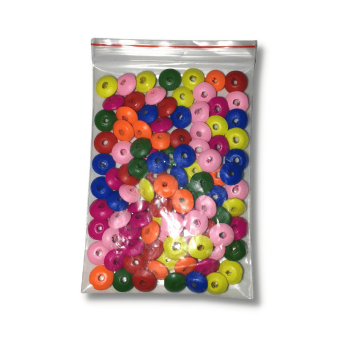 Imagen de Cuentas de madera ovaladas disco de 6*14mms. de colores *100 unidades