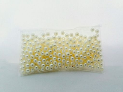 Imagen de Perlas con agujero sueltas de 5mm. color blanco perlado *25grs.