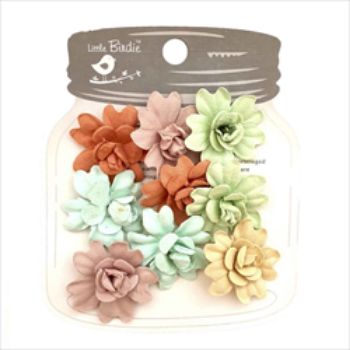 Imagen de Apliques Little Birdie flores Corolia Wood *9 unidades CR79450