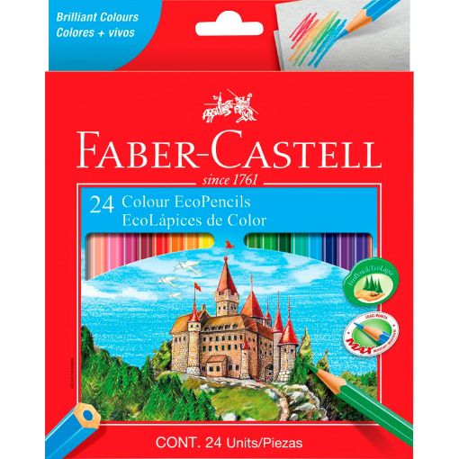 Imagen de Eco lapices de color "FABER-CASTELL" Ecopencils en caja de 24 colores