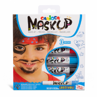 Pintura para rostro en barra "CARIOCA" Mask Up set de 3 colores linea Carnival