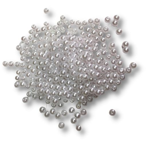 Imagen de Perlas con agujero para enhebrar de plastico ABS brillantes de 6mms "CIRCULO" x25grs=230 unidades color Blanco 10