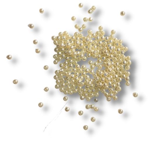 Imagen de Perlas con agujero para enhebrar de plastico ABS brillantes de 6mms "CIRCULO" x25grs=230 unidades color Natural Perlado 20