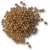 Perlas con agujero para enhebrar de plastico ABS brillantes de 6mms "CIRCULO" x25grs=230 unidades color Caramelo Oro Viejo 50