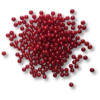 Perlas con agujero para enhebrar de plastico ABS brillantes de 6mms "CIRCULO" x25grs=230 unidades color Rojo 90