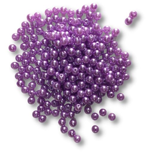 Imagen de Perlas con agujero para enhebrar de plastico ABS brillantes de 6mms "CIRCULO" x25grs=230 unidades color Violeta 120