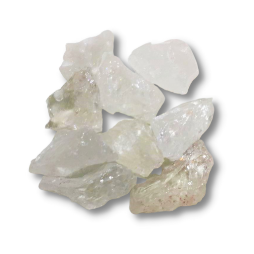 Imagen de Piedras semi preciosas Cuarzo Cristal en bruto piedras de 2 a 4cms. en paquete de 100grs.