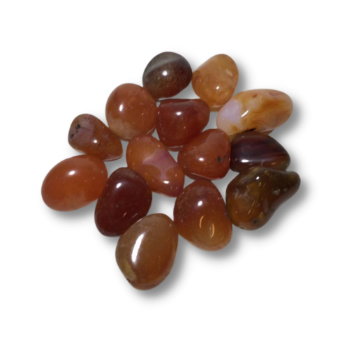 Imagen de Piedras semi preciosas Agata Naranja rolada piedras de 2 a 2.5cms. en paquete de 100grs.