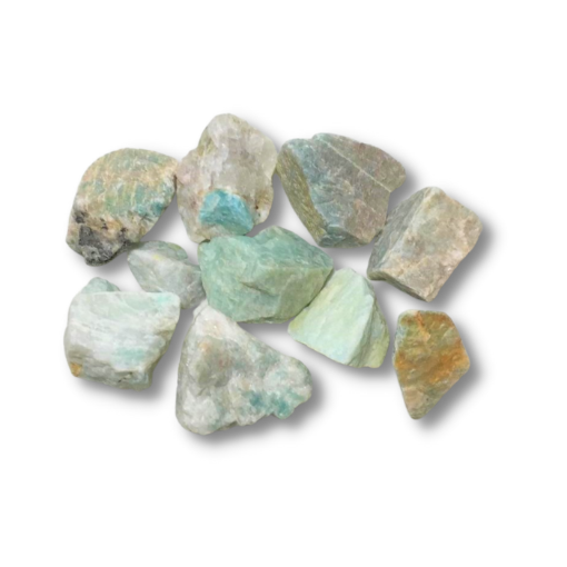 Imagen de Piedras semi preciosas Amazonita verde en bruto piedras de 2 a 3cms. en paquete de 100grs.