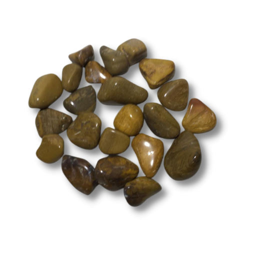 Imagen de Piedras semi preciosas Jaspe Amarillo rolado piedras de 1.5 a 2cms. en paquete de 100grs.