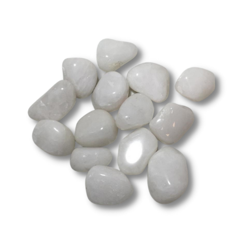 Imagen de Piedras semi preciosas Cuarzo Blanco lechoso rolado piedras de 2 a 2.5cms. en paquete de 100grs.