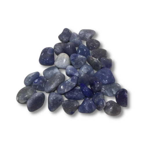 Imagen de Piedras semi preciosas Cuarzo Azul rolado piedras de 1.5 a 2cms. en paquete de 100grs.