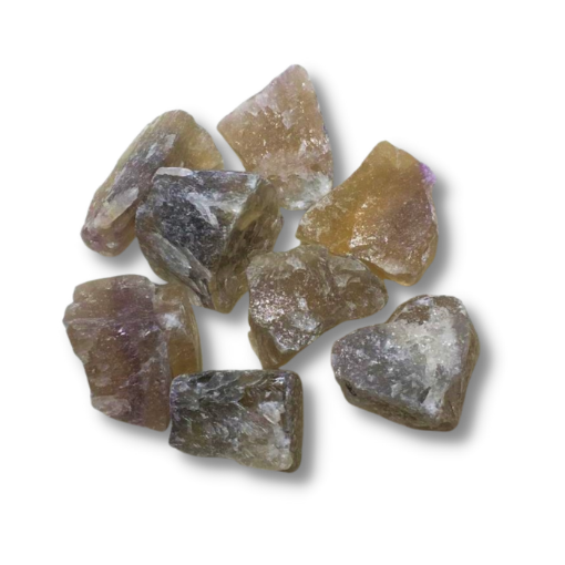 Imagen de Piedras semi preciosas Fluorita en bruto piedras de 1 a 2cms. en paquete de 100grs.