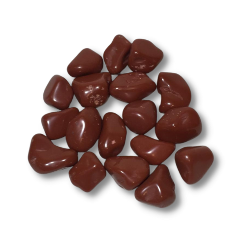 Imagen de Piedras semi preciosas Jaspe Rojo rolado piedras de 2 a 2.5cms. en paquete de 100grs.