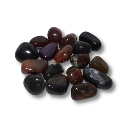Imagen de Piedras semi preciosas Agata Marron rolada piedras de 2 a 2.5cms. en paquete de 100grs.